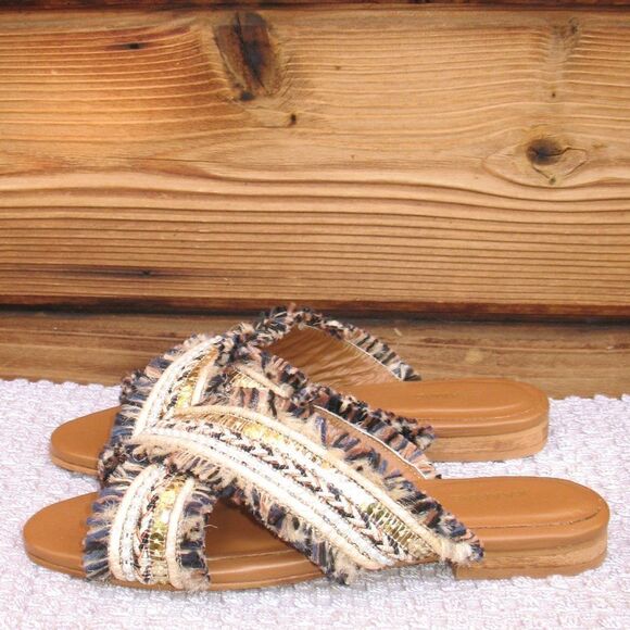 NWT Kaanas Brown Slide Sandals - Picture 2 of 10